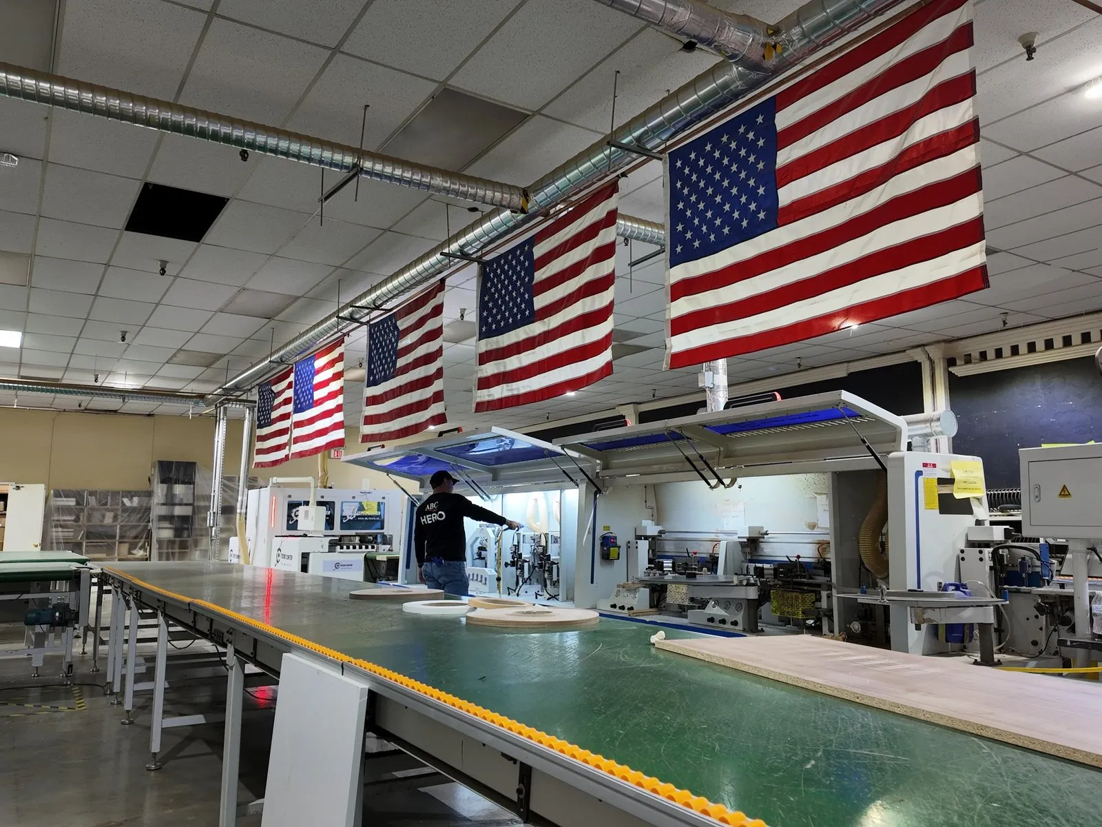 American Built Cabinets craftsman at work in the San Jose facility