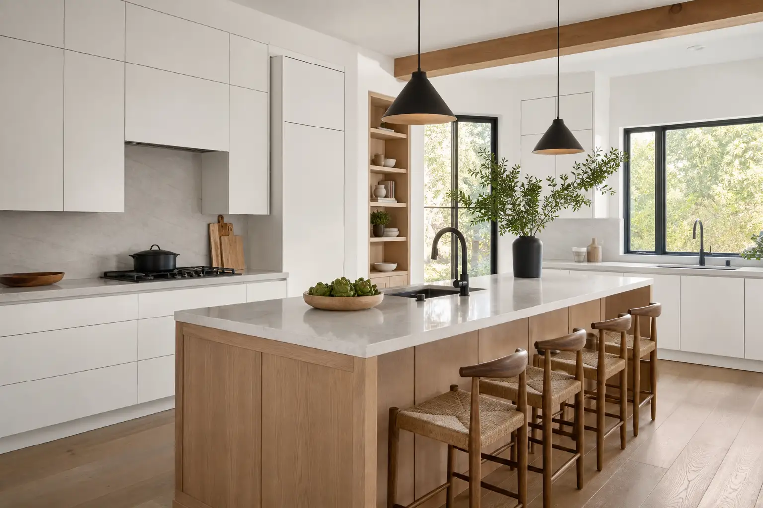 Modern White Kitchen Cabinets: Bay Area Style and Function