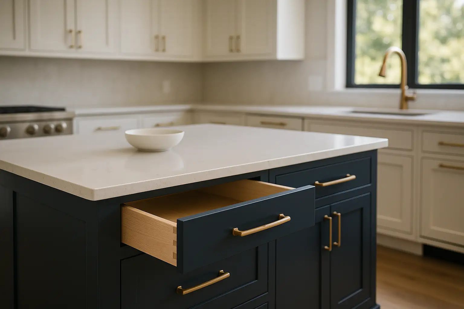 Two-Tone Cabinets: Paint vs. Veneer, Built in San Jose