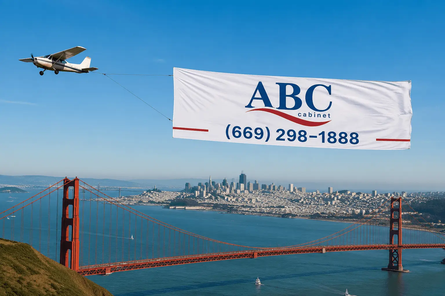 American Built Cabinets July 4 San Francisco Sky Banner Event